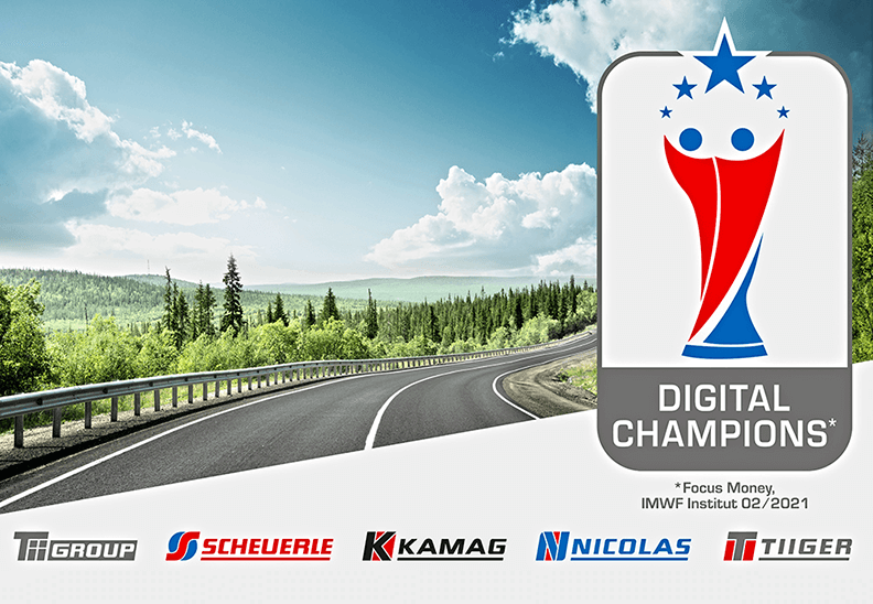Doppelsieg für die Unternehmen der TII Group. KAMAG, SCHEUERLE, NICOLAS und TIIGER sind wie schon im Vorjahr Digital-Champions.